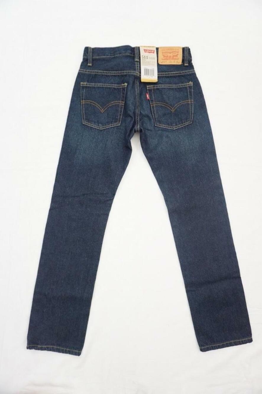 LEVI'S 511 NEW BOYS 26X26 REGULAR 12 DARK DENIM JEANS LOW WAIST/SLIGHTLY TAPERED